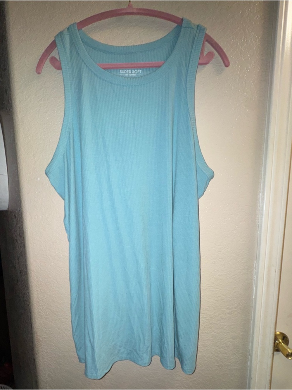 torrid Light Blue Ribbed Tank Top - Scoop Neck Sleeveless